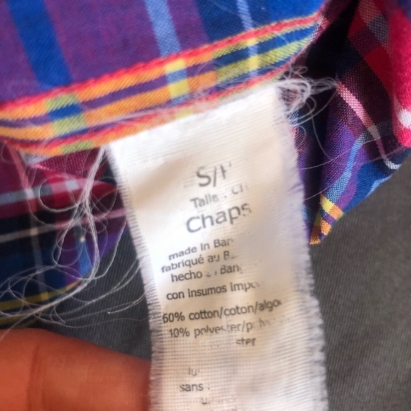 Chaps Easy Care Plaid Short Sleeved Button Down Shirt Small - Picture 9 of 9